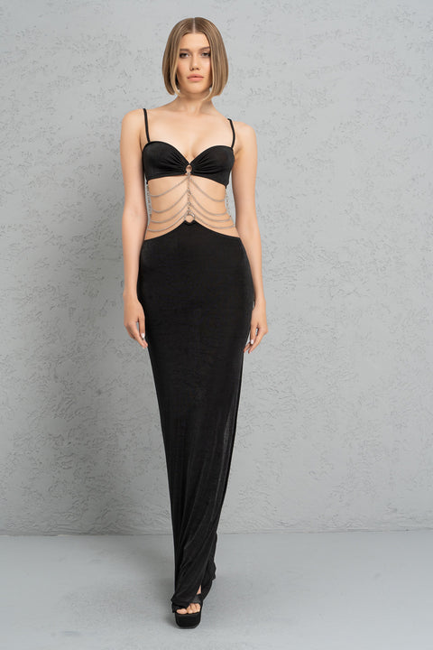 Chain Ladder Cut Out Maxi Dress