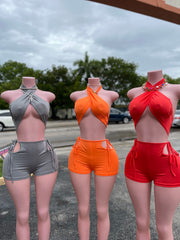 Bandage Cut Out Short Set