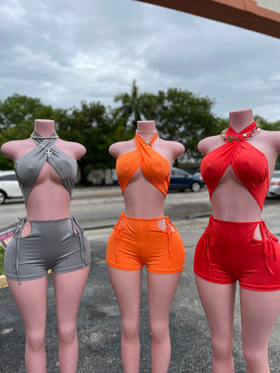 Bandage Cut Out Short Set
