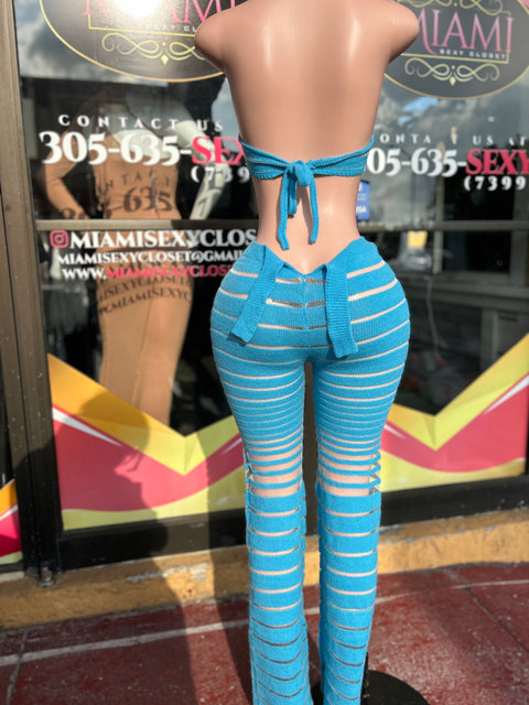 Blue Clear Pant Set