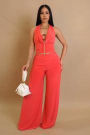 3 Piece Orange Pant Set
