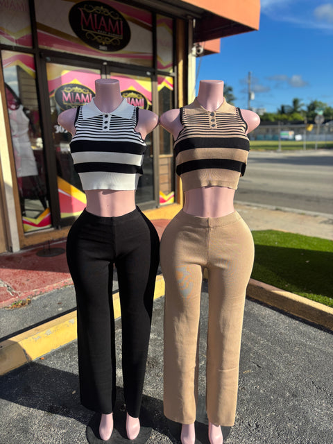 Elegant Stripe Pant Set