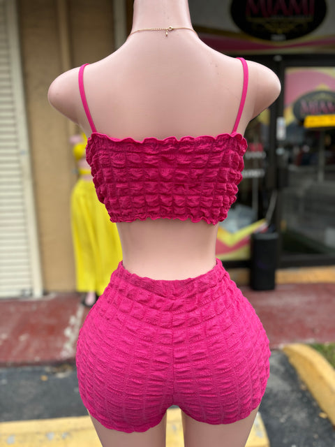 Pink Bubble Short Set