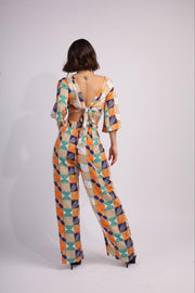 Hologram Wide Leg Pant Set