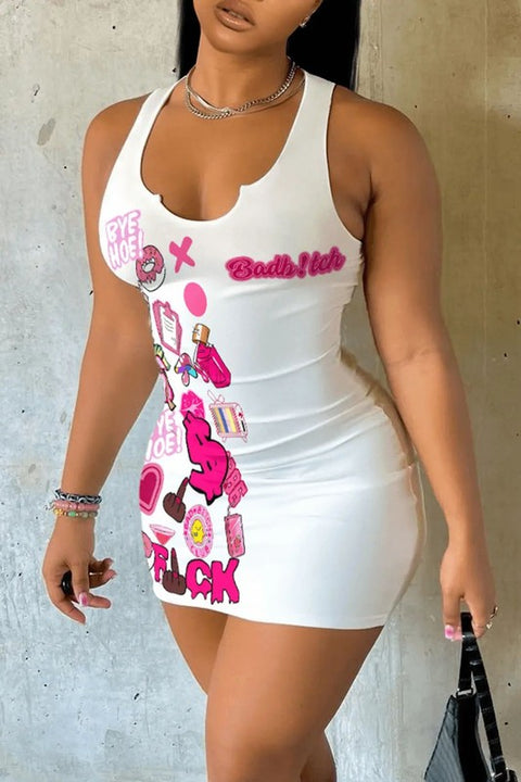Bad B Print Bodycon Dress