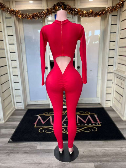 Sexy Red Jumpsuit