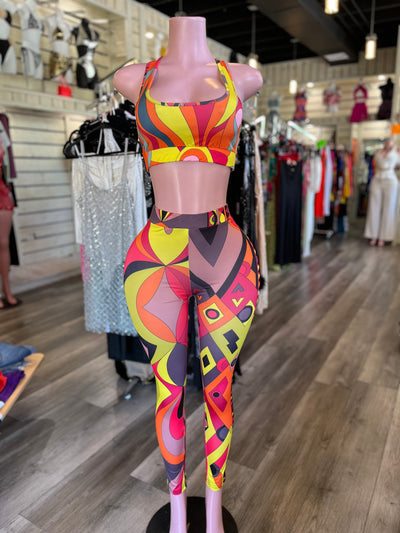Colorful Print Two Piece Set