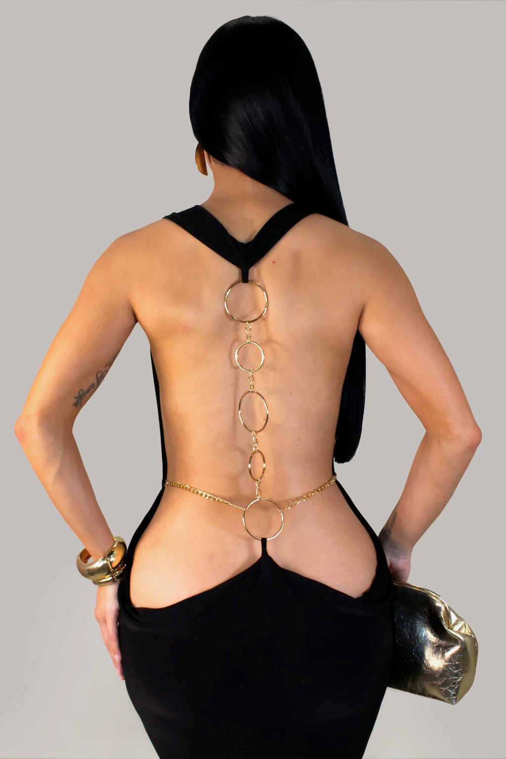 Back Chain Dress Black