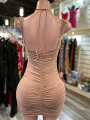 RUCHED CAMI MINI DRESS