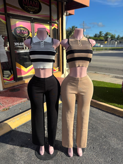Elegant Stripe Pant Set