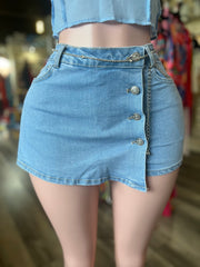 Denim skirt shorts