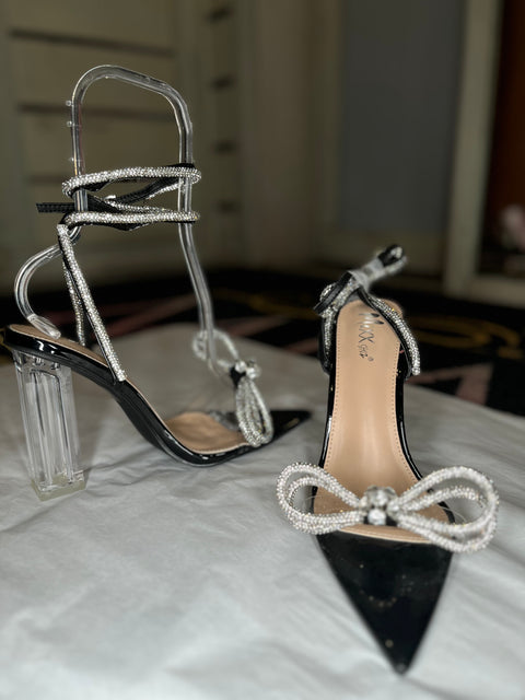 BEDAZZLED BLACK PUMPS