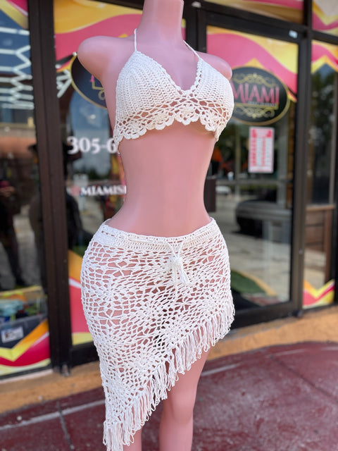 Side Skirt Crochet Skirt set