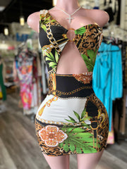 Green Jungle Mini Dress