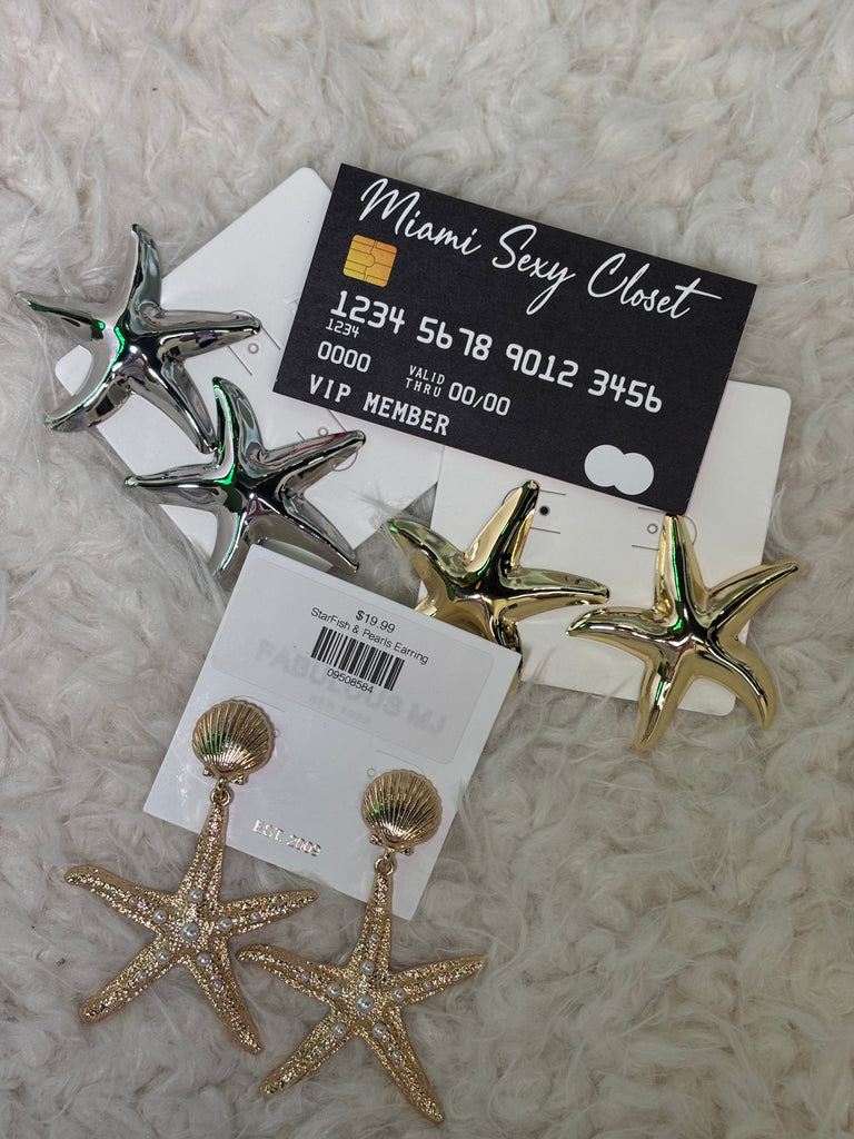 StarFish & Pearls Earring