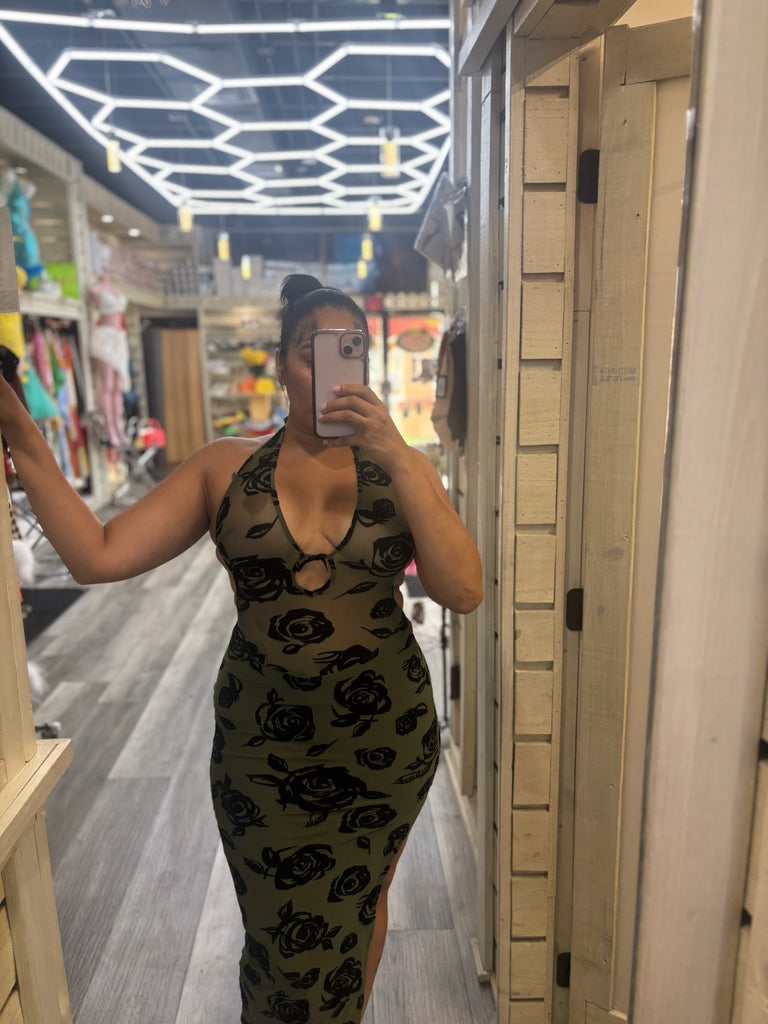Rose Green Dress