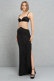 Chain Ladder Cut Out Maxi Dress