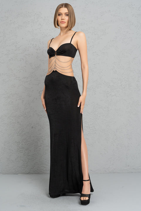Chain Ladder Cut Out Maxi Dress