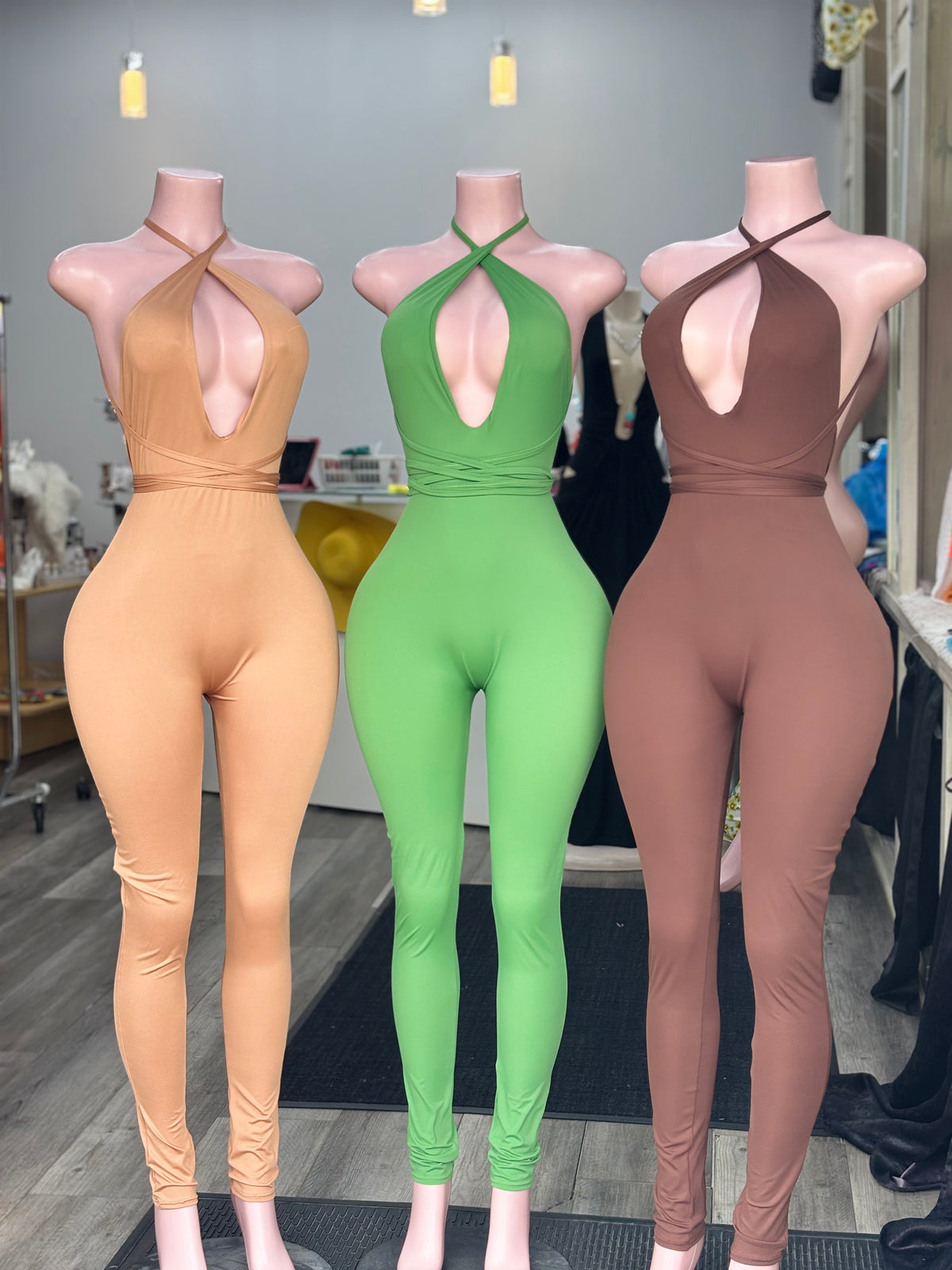 Strap Me Up Jumpsuit Green