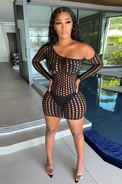 Multi Hole Mesh Dress