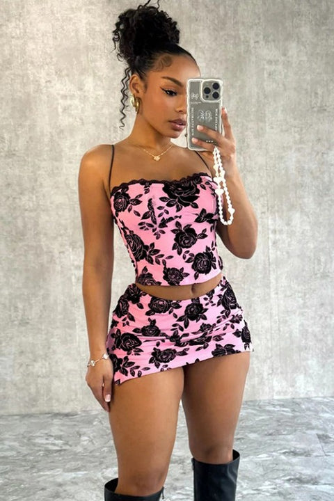 Pretty Flower Skirt Set