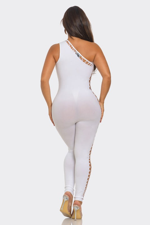 One Sleeve Love Me Jumpsuit
