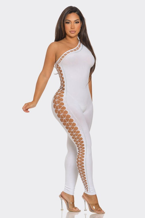 One Sleeve Love Me Jumpsuit