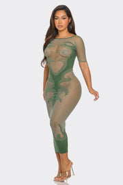 Army Me Mesh Maxi Dress