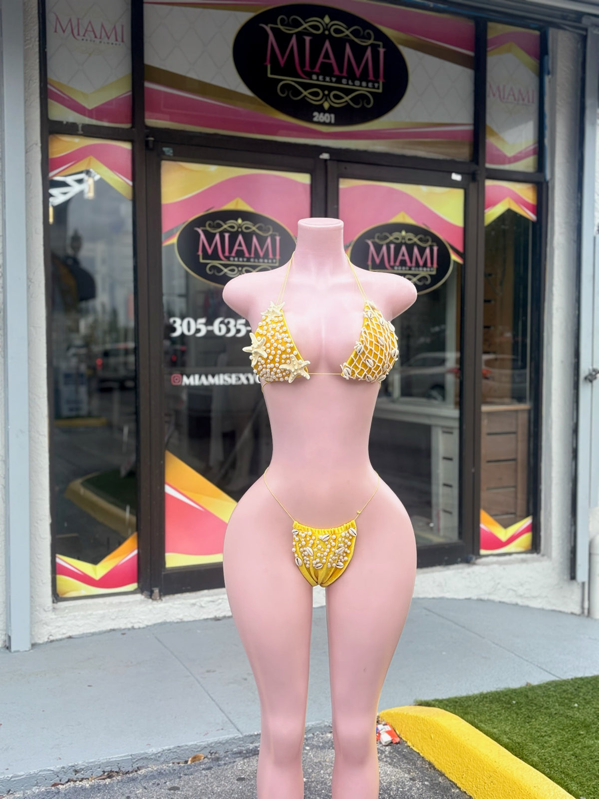 Yellow Handmade Shell Bikini