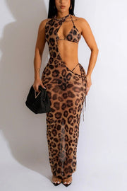 Leopard Bikini Cover-up Set