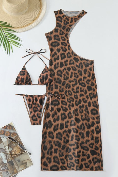 Leopard Bikini Cover-up Set