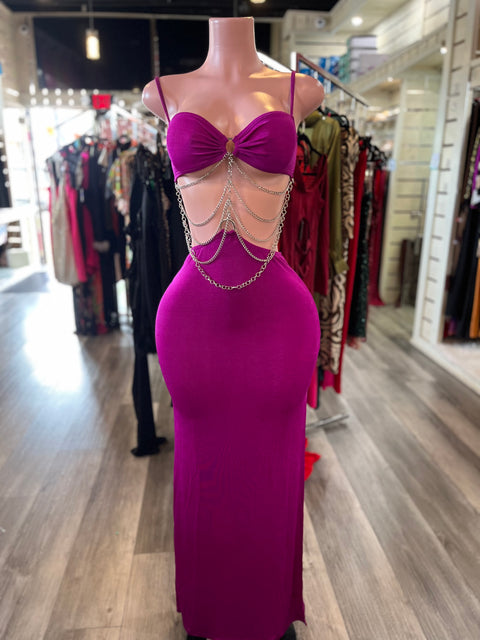 Chain Ladder Cut Out Maxi Dress
