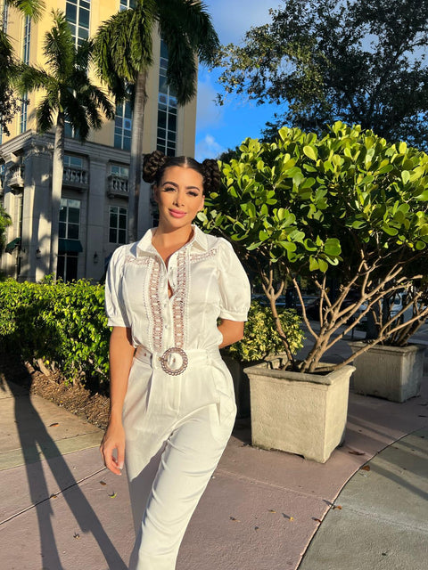 White Pant Set