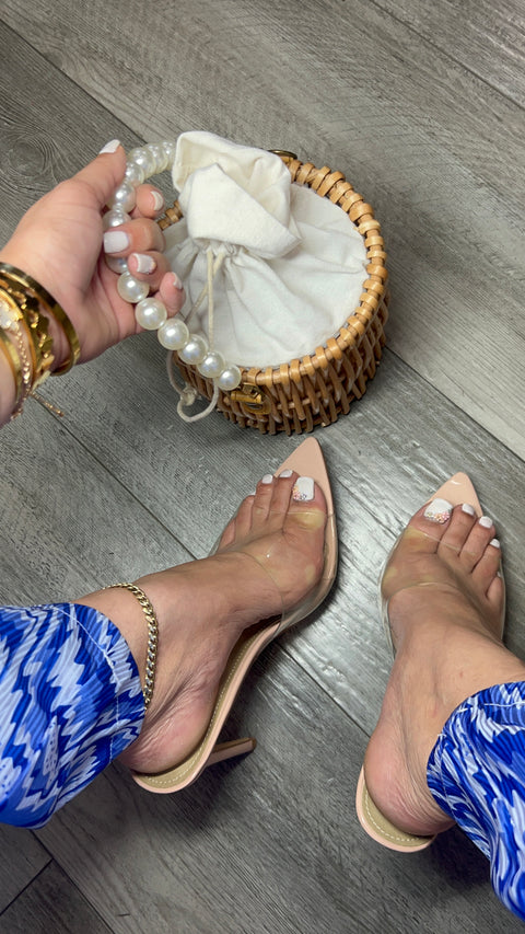 Pointy Clear Heels