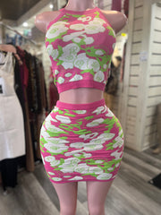 Lime Bright Skirt Set
