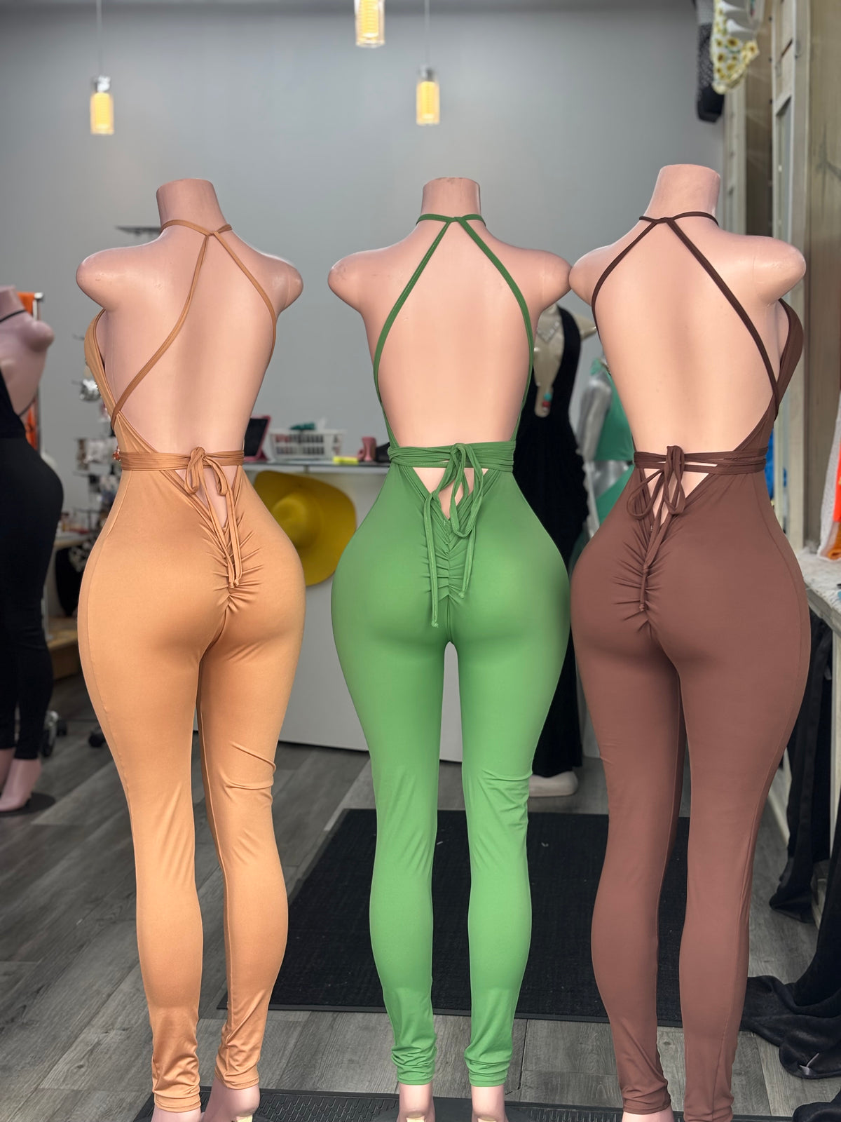 Strap Me Up Jumpsuit Brown