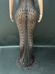 Black Out Diamond Maxi Dress