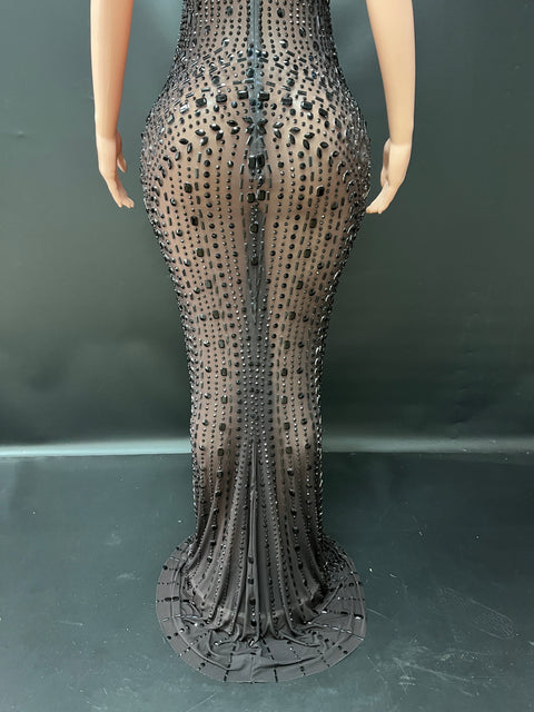 Black Out Diamond Maxi Dress