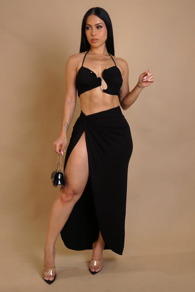 Diosa Side Open Skirt Set