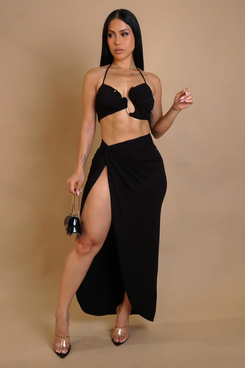 Diosa Side Open Skirt Set