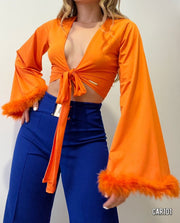 Feather Tie Up Top