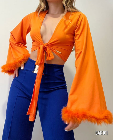 Feather Tie Up Top