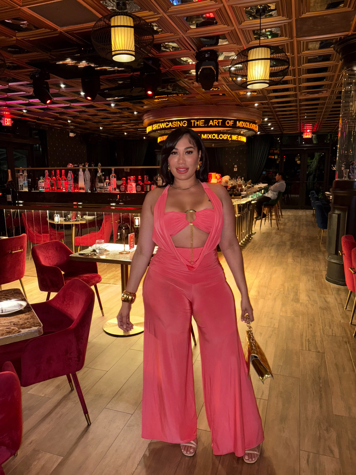 Conjunto de pantalón naranja de 3 piezas