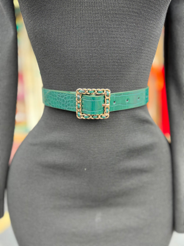 Green Croc Belt