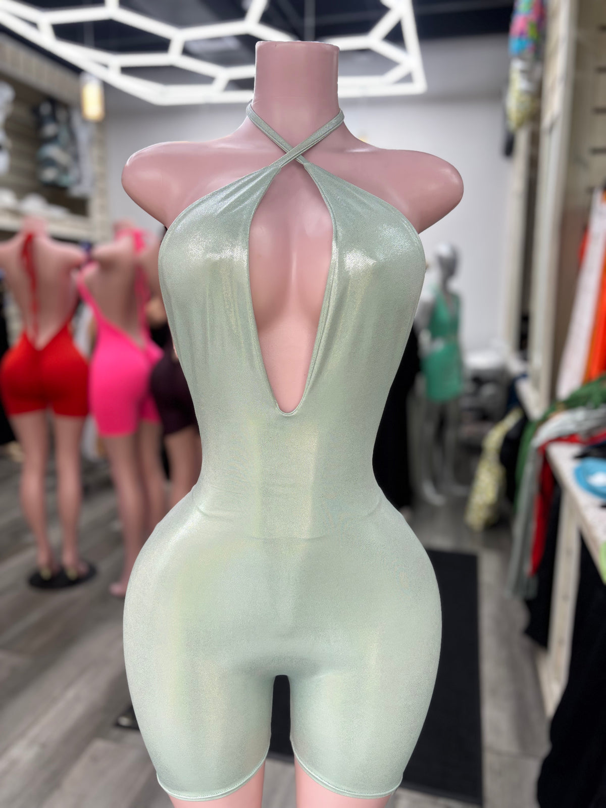Molly Halter Romper Silver