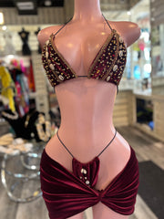 Embellished Bikini W Skirt