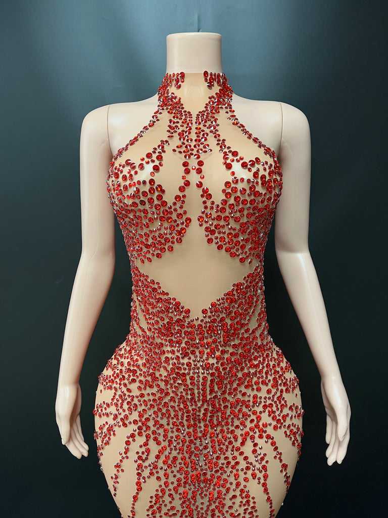 Red Sprinkle Diamond Dress