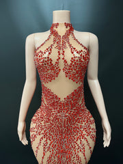 Red Sprinkle Diamond Dress