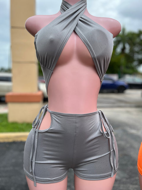 Bandage Cut Out Short Set