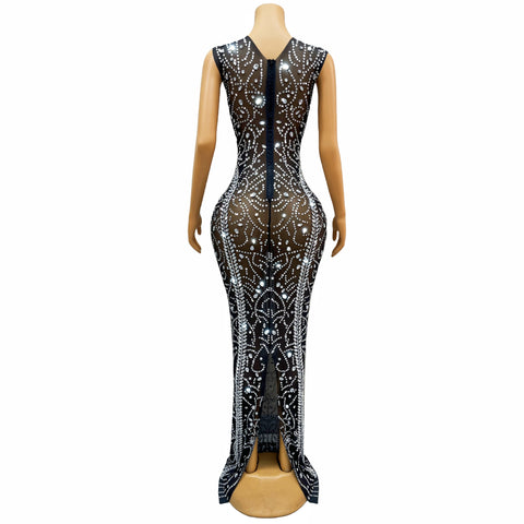 Wow Black Diamond Show Out Maxi Dress